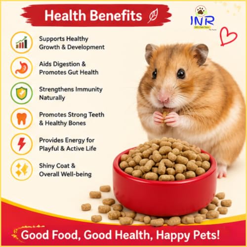 Image of INR's Farm Fresh Healthy Pellets Food for Hamsters, Rats, Mice & Rodents, 600g