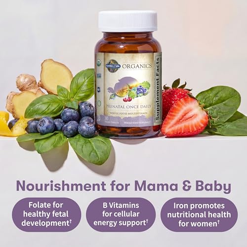 image for Garden of Life Organics Prenatal Vitamin: Folate for Energy & Healthy 