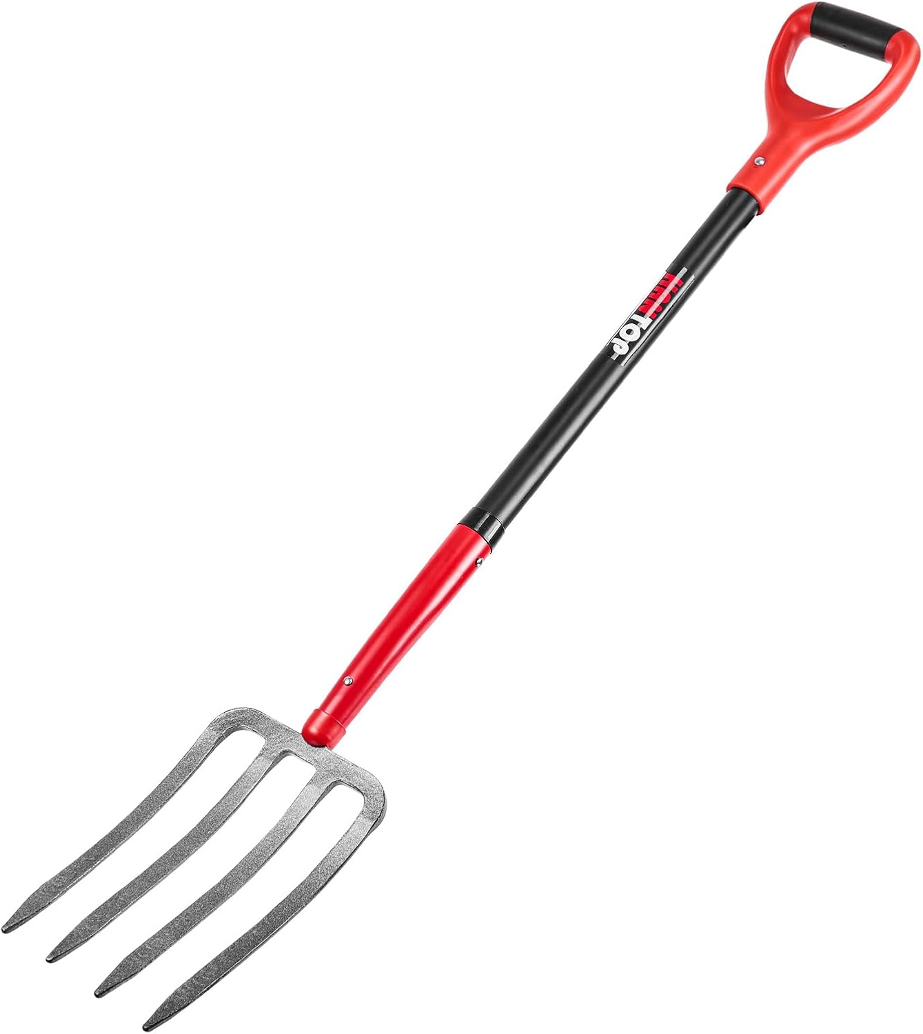 Heavy Duty 4-Tine Pitchfork Digging Fork with Fiberglass Handle - 43" Garden Tool for Soil Turning, Potato Digging & Hay
