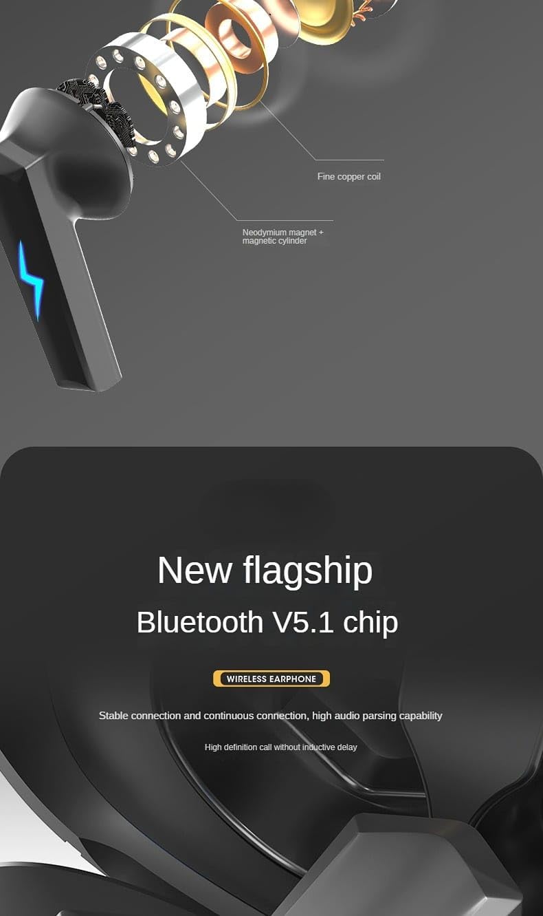 Casque Bluetooth sans fil ultra longue endurance avec interrupteur intra-auriculaire faible latence lors du jeu (blanc)