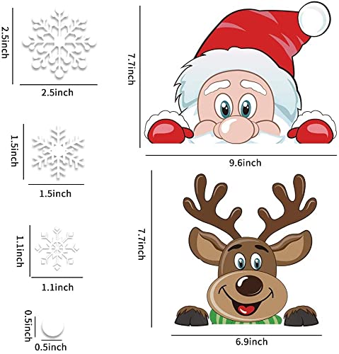 LOKIPA-Christmas-Window-Cling-Stickers-6Sheet-Peeping-Santa-and-Rudolph-Stickers-Decals-for-Christmas-Window-Display