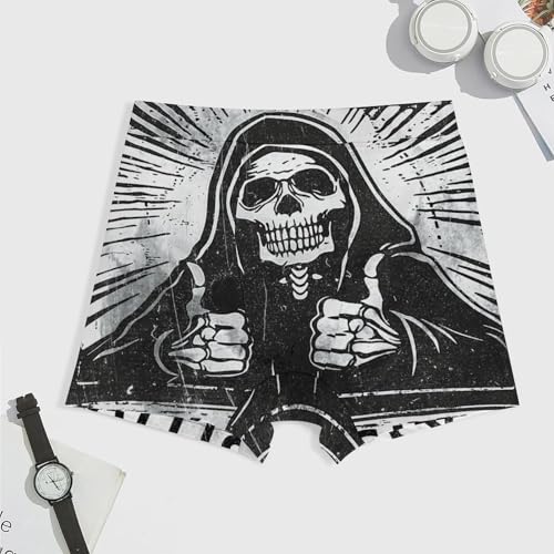 Retro Horror Grim Reaper Men's Boxer Brief Boxer Shorts Print Underwear Stretch Boxer Trunk Soft3