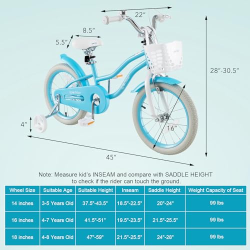 Image of BABY JOY Kids Bike, 12 14 16 18 20 Inch Boys Girls Bike w /Removable Basket