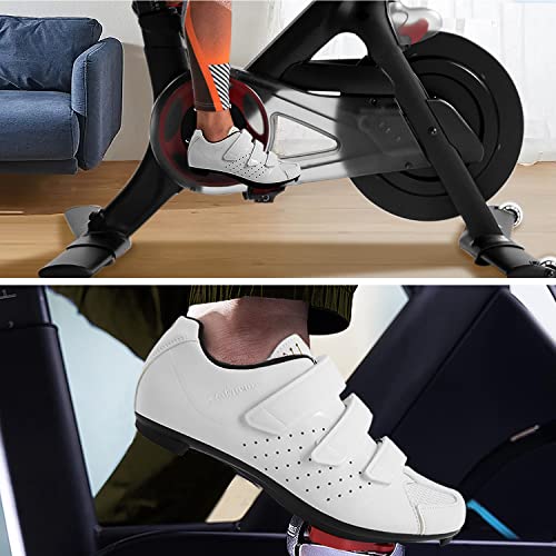 Image of Unisex Cycling Shoes Size 14 Peleton Compatible - Mens Spin Shoes with Look Delta Cleats - Indoor Road Bikes SPD Clips