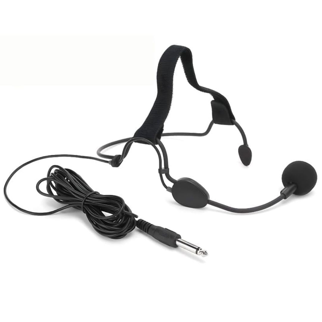 kh Headband Microphone for Singing, Teaching & Public Speaking – Lightweight Adjustable Headset Mic with Clear Voice Output, 6m Long 6.35mm Jack Cable – Lavalier Headworn Mic for Mixer, Amplifier-image-32