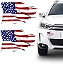 1 Pair Auto Side Rearview Mirrors Stickers, Tattered American Flag Decal Vinyl Sticker, DIY Car Body Sticker Side Decal, Reflective Car Rear View Mirror Stickers Window Bumper Decal Fit for All Cars