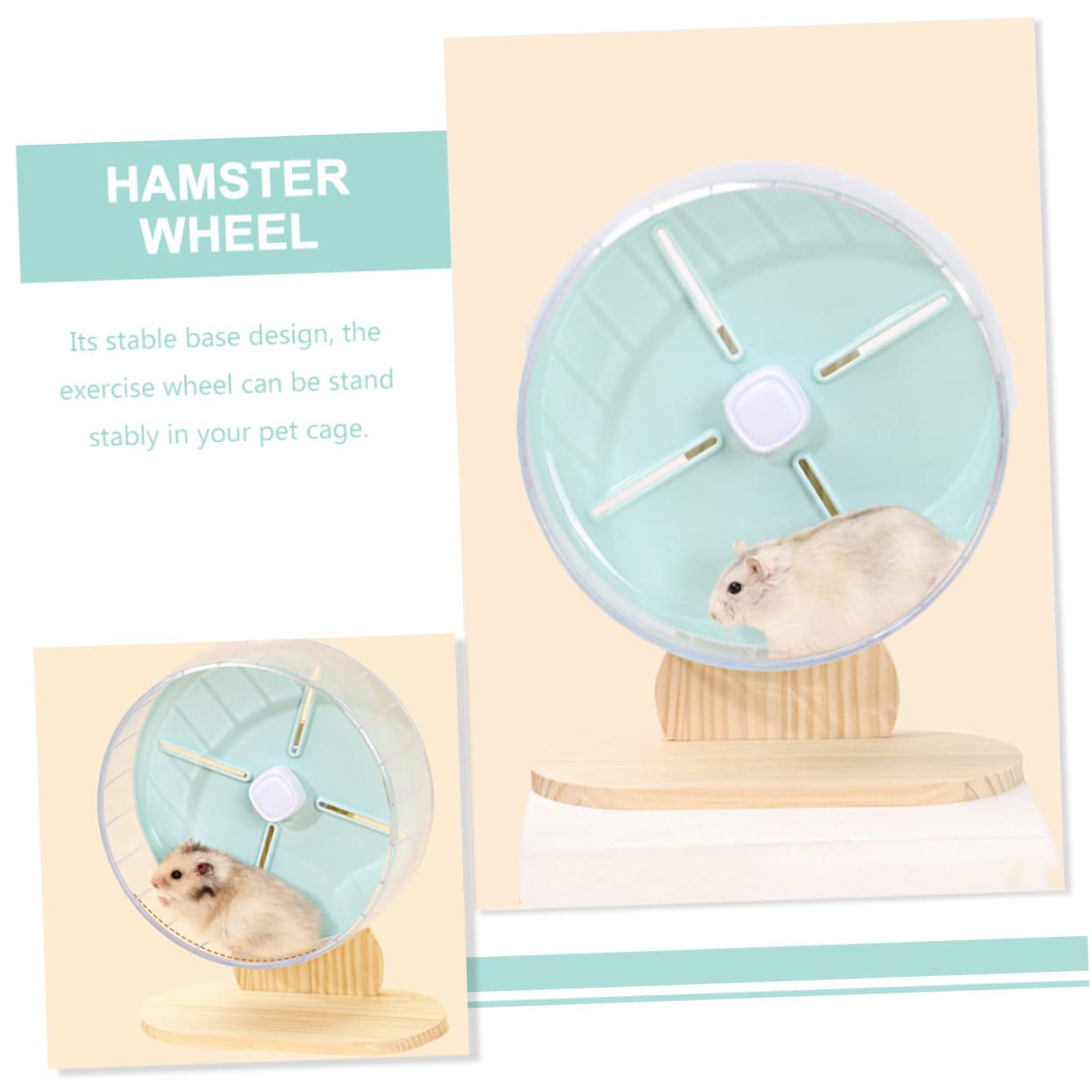 FRCOLOR Rueda para hámster de 20 cm de diámetro, Rueda silenciosa para Mascotas, Base Estable, Juguete de Actividad de Color para Mascotas