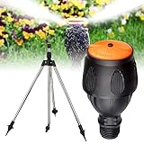 360 Degree Upgraded Automatic Rotating Tripod Sprinkler, Stainless Steel Rotary Irrigation Tripod Te