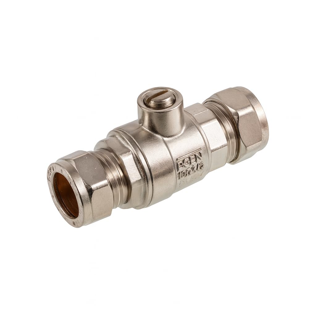 Xcel Home Silver 15Mm Compression Heavy Duty Chrome Isolating Valve