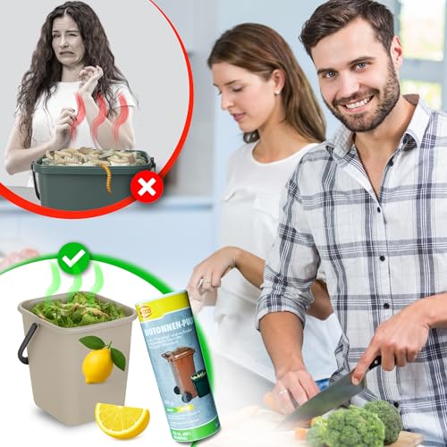Biotonnen Pulver mit Zitronenduft, gegen Maden und Geruch, Fliegen, 500 g für Biotonne, Kompost Eimer, Mülleimer, Camping (500 g)