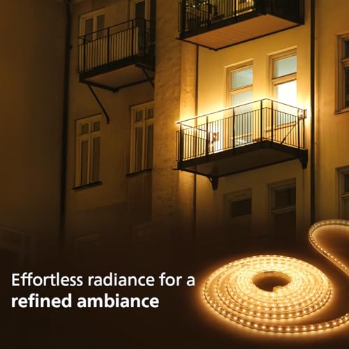 Image of PHILIPS FlexiShine LED Strip Light 5M | 8 Watt per Meter | 120 LEDs /m | IP65 Waterproof LED Rope Light for Outdoor Balcony Garden Pathway Lighting | Flexible Decorative Lighting | Warm White Pack of 4