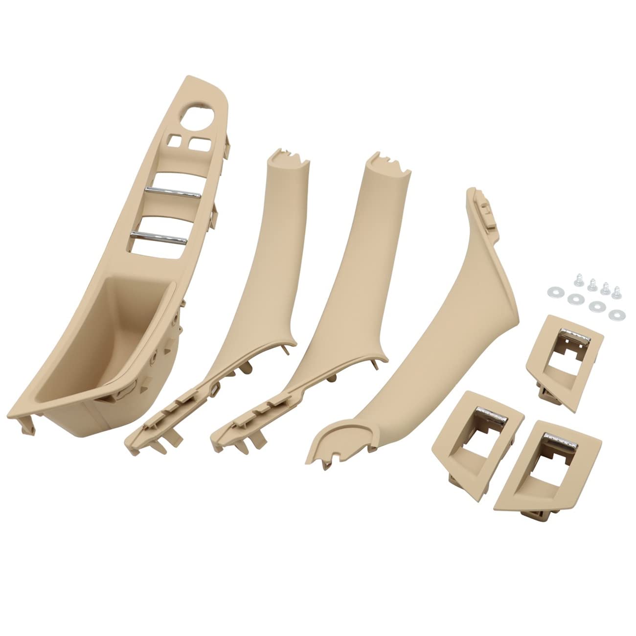 Beige Inner Door Panel Handle Pull Trim Cover 51417225875 51417225849 51417225850 Compatible with 5 Series 520 523 525 530 535 F10 F11 2010-2016