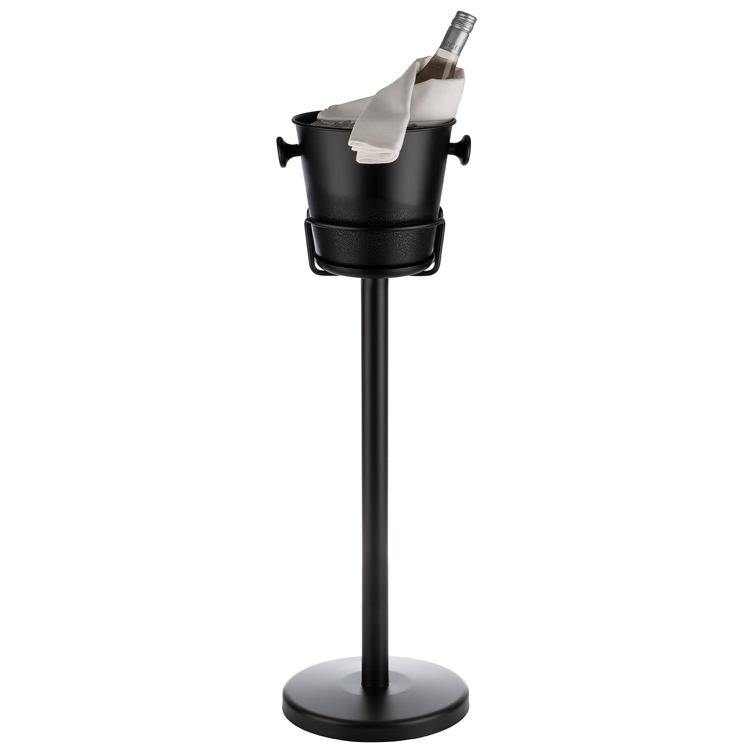 Enfriador de vino/champán, enfriador de botellas de aluminio de alta calidad, interior y exterior mate con mangos de botón sólidos de ABS, extra robusto con capacidad de 5 litros