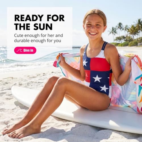 Image of Kanu Surf Girls' Reese UPF 50 Beach Sport Criss-Cross One Piece Swimsuit