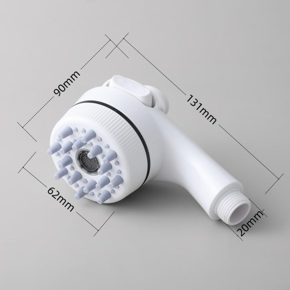 Pomme de douche pour chats et chiens avec pulvérisation réglable et brosse de massage, pour la maison, la salle de bain, le bain (argent)