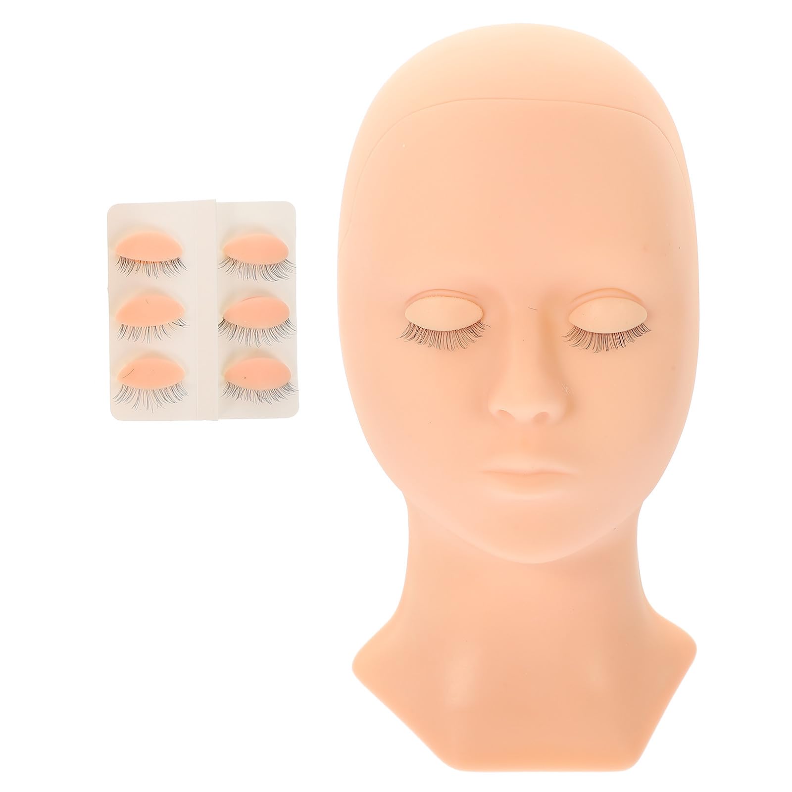 MAGICLULU Silikon Mannequinkopf mit Abnehmbaren Lidern für Realistische Wimpernverlängerungen Wiederverwendbar für Makeup und Üben der Abschlussfeier