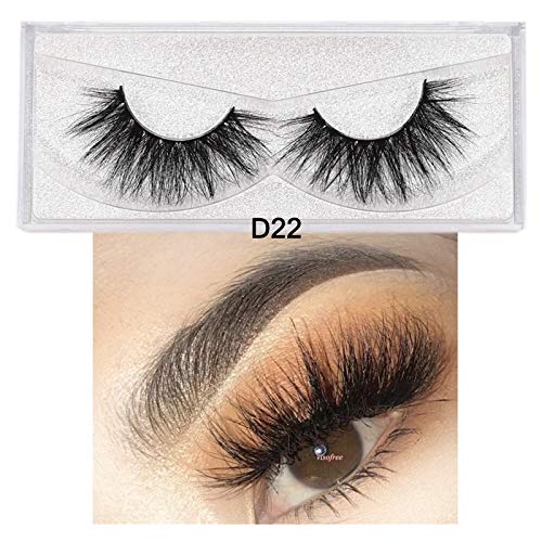 LKSPD Eyelashes 3D Mink Lashes Luxury Hand Made Mink Eyelashes Medium Volume Cruelty Free Mink False Eyelashes Upper Lashes (Color : Visofree D22)