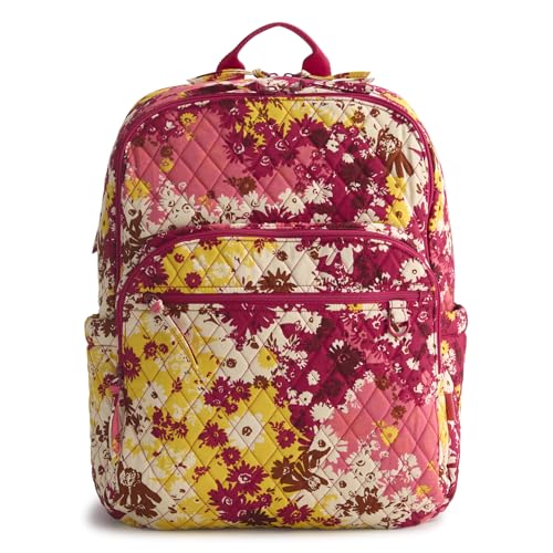 Image of Vera Bradley Women's Premium Cotton Large Bancroft Backpack, Starstruck Daisies, One Size