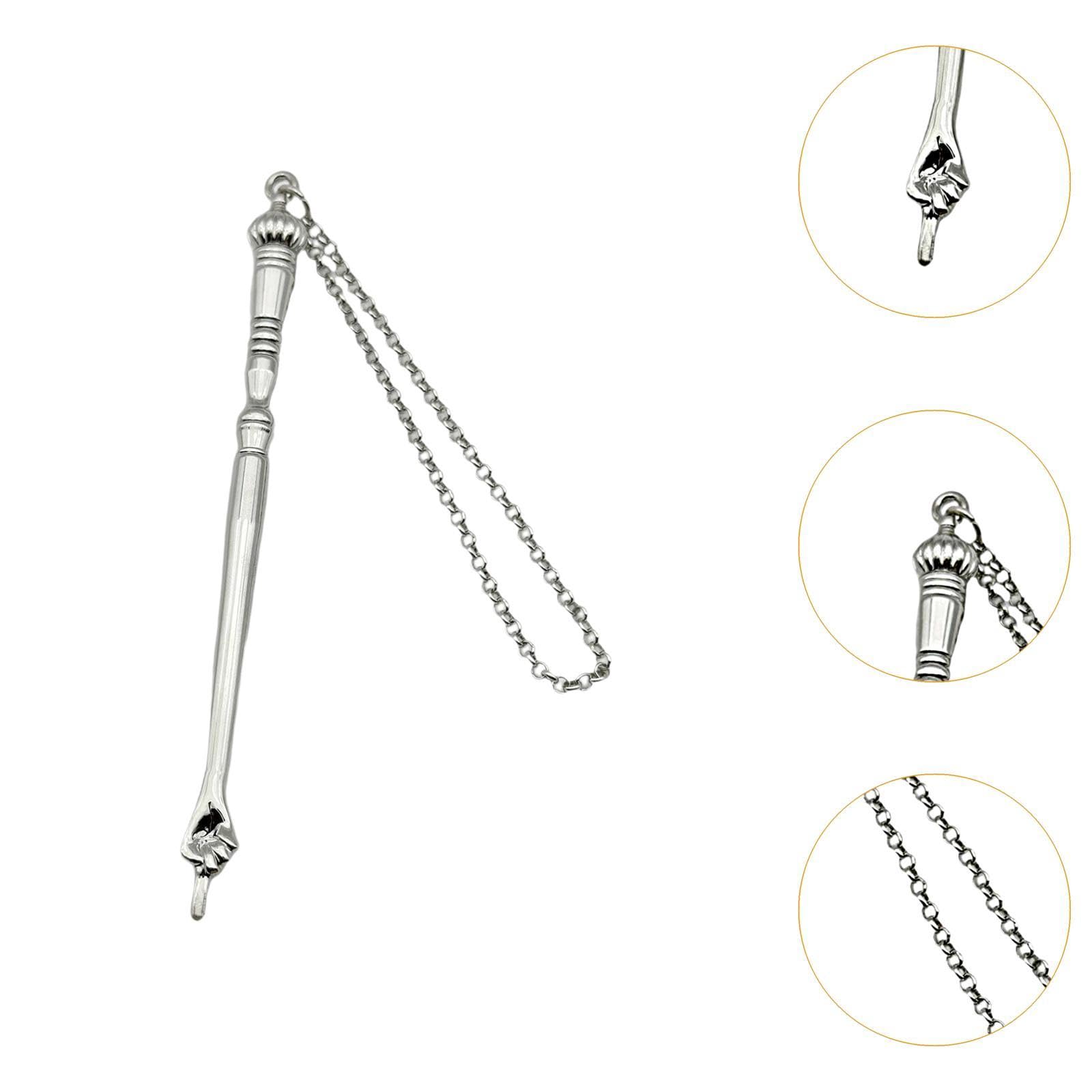 Fenteer Yad Torah Pointer,Bible Reading Tool with Charm,Portable Bible Pointer Hand Pointer for Jewish Bar Mitzvah,Birthday,Fireplace, Silver Onion Top