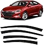 Black Tinted Side Window Vent Visor Deflectors Rain Guards Compatible with Hyundai Elantra 2017 2018 2019 2020 SE SEL Value ECO Limited Sport