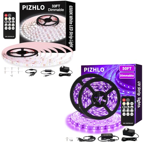 Tira de luces LED blanca 33 pies con control remoto miniatura 1