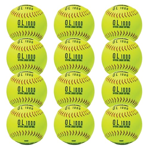 Balles de softball jaune Franklin Sports pack de 12 pour s'entraîner au club ou au jardin