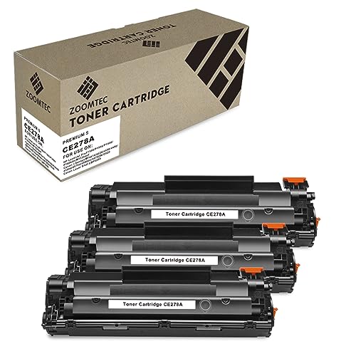 ZOOMTEC Compatible CE278A 78A Black Toner Cartridge Compatible for HP Laserjet Pro P1606 P1606DN P1600 P1560 P1566 M1536DNF M1536 MFP Canon i-Sensys LBP6230DW LBP6200D Printer (3 Black)