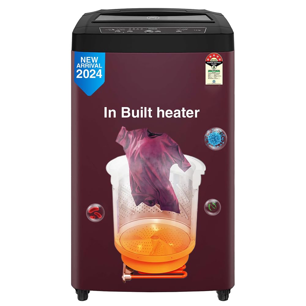 Godrej 7.5 Kg 5 Star Germshield Technology Fully-Automatic Top Load Washing Machine Appliance With In Built Heater (2024 Model, WTEON ADR 75 5.0 PFDTG AURD, Roller Coaster Wash Technology, Autumn Red) (B0BC1Z43MM) Amazon Price History, Amazon Price Tracker