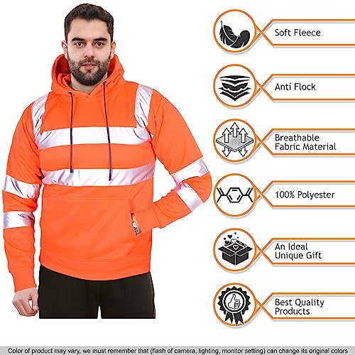 Sudadera de alta visibilidad naranja XXL reflectante para ropa de trabajo segura 6