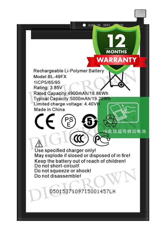Image of Original BL-49fX Battery Compatible for Infinix Hot 9 (X655, X655C, X655D) | Infinix Hot 9 Pro (X655F) - (5000mAh) - 1 Year Warranty