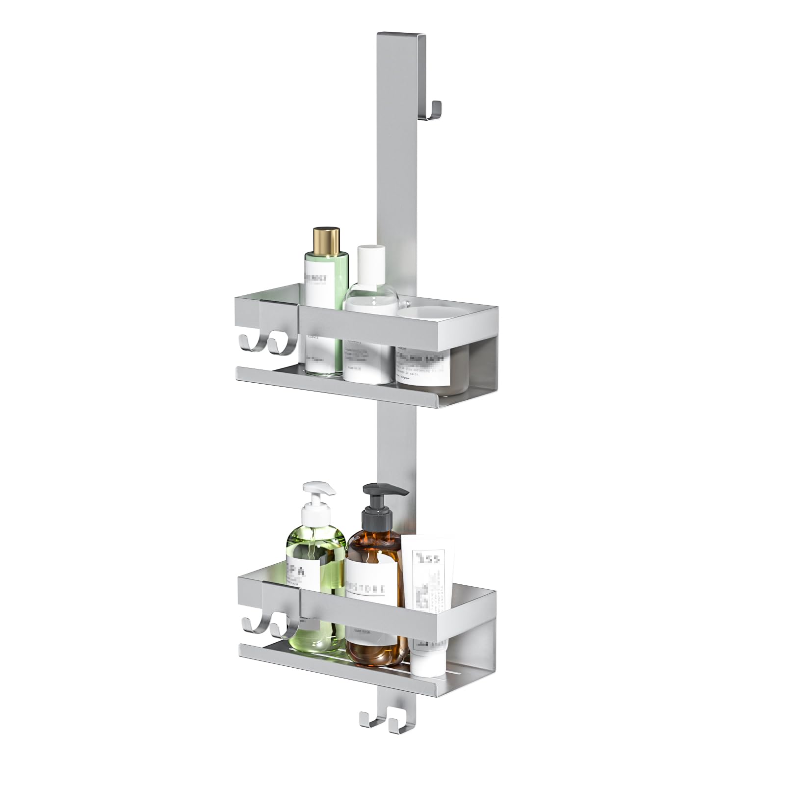 WRISIN Over Door Shower Caddy Hanging - Rustproof Bathroom Organizer Over The Glass Door - No Drilling 2