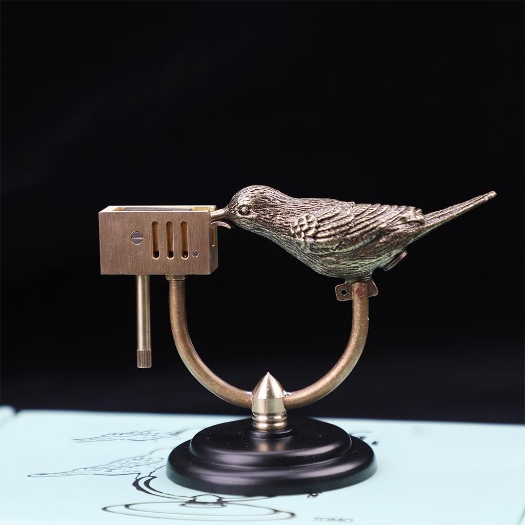 Old Trench Multifunctional Bird-Shaped Retro Kerosene Lighter, Antique Mechanical Semi-Automatic Creative Windproof Lighter(B)