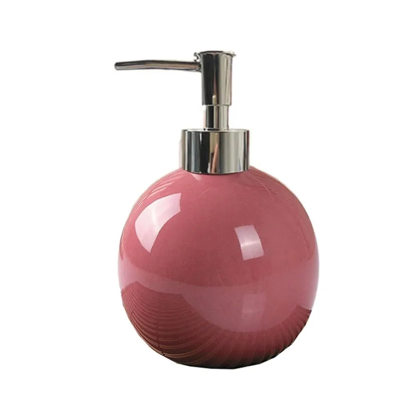 Ceramic Soap Dispenser Portable Ceramic Hand Soap Bottle Refillable Reusable Sanitizer Dispenser Round Leakproof Liquid Container Bathroom(RoseRed)