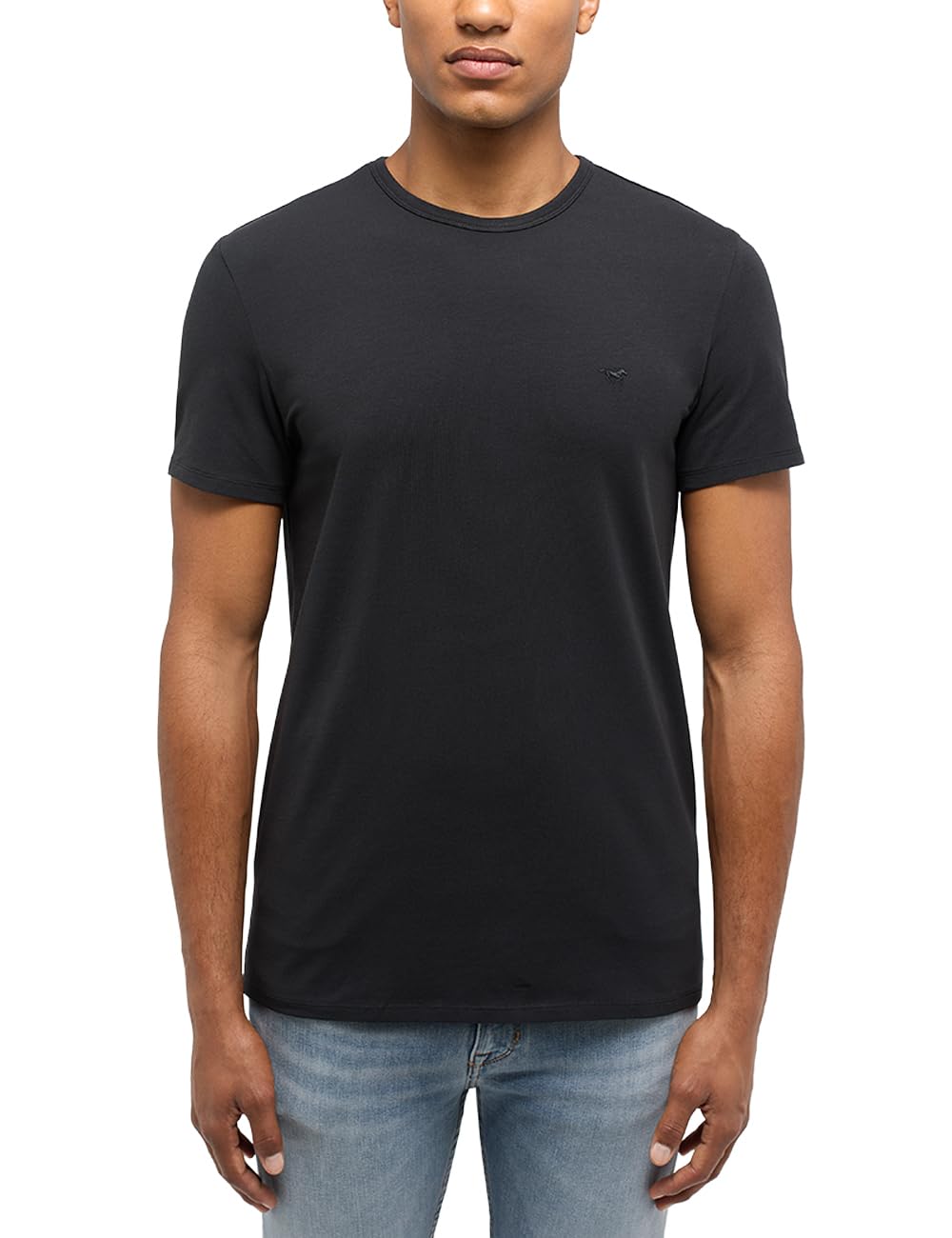 MUSTANG Allen T-shirt męski, zestaw 2 sztuk, krój Regular Fit, S-3XL, biały, czarny, rozciągliwy, Black 4142, 3XL