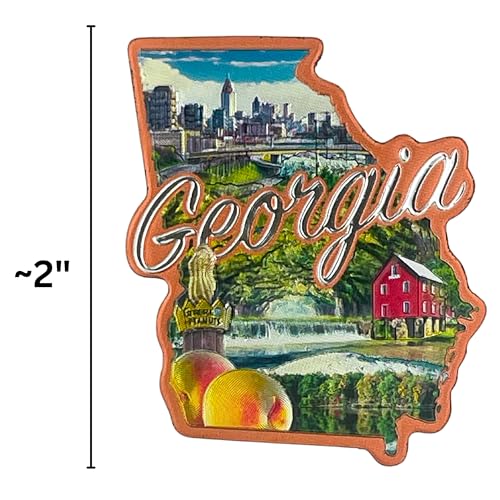 Imán decorativo estado de Georgia 2 pulgadas miniatura 5