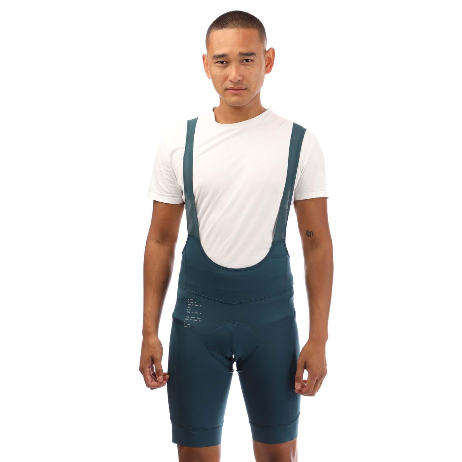 Adidas Men's Green The Padded Cycling Bib Shorts In