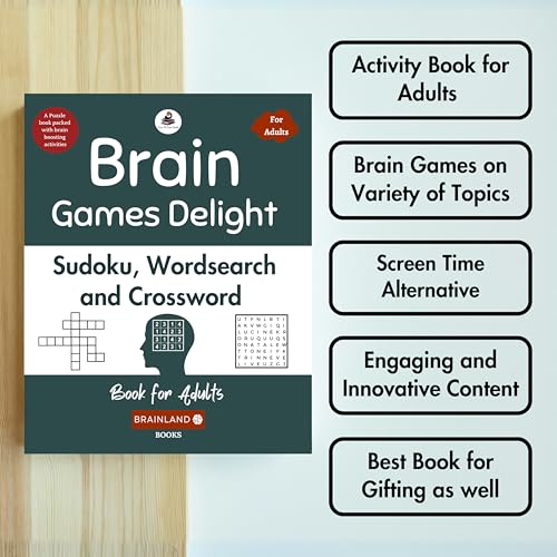 Image of Brain Games Delight: Sudoku, Wordsearch and Crossword for Adults - Mind Puzzles - Activity Book for Adults and Seniors - Puzzle Book Packed with Brain Boosting Activities: English
