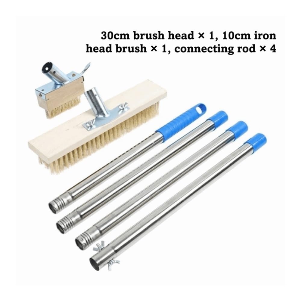 Brosse de désherbage à Manche en Bois Massif, Poils métalliques en Acier Inoxydable for Le Nettoyage des Fissures des allées de Jardin(Color 2)