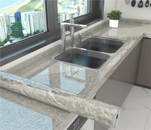 DUNSBY Vinilo Encimera Cocina Papel pintado adhesivo for pared de cocina, diseño mármol, resistente al aceite, papel PVC for, decoración del hogar, película impermeable(Color-03,60CM X 5M)