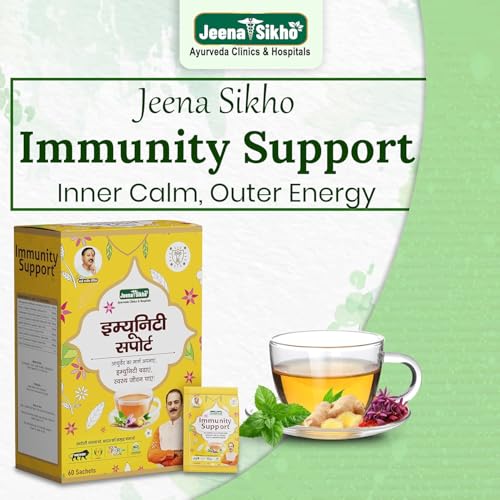 Image of Jeena Sikho Immunity Support Ayurvedic Tea | Immunity Support | Herbal Tea For Immunity, 60 sachets