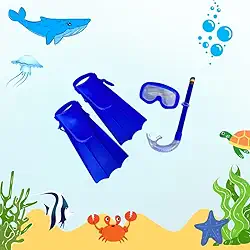 Kit Mergulho Brinquedo Infantil Máscara Snorkel Pé De Pato