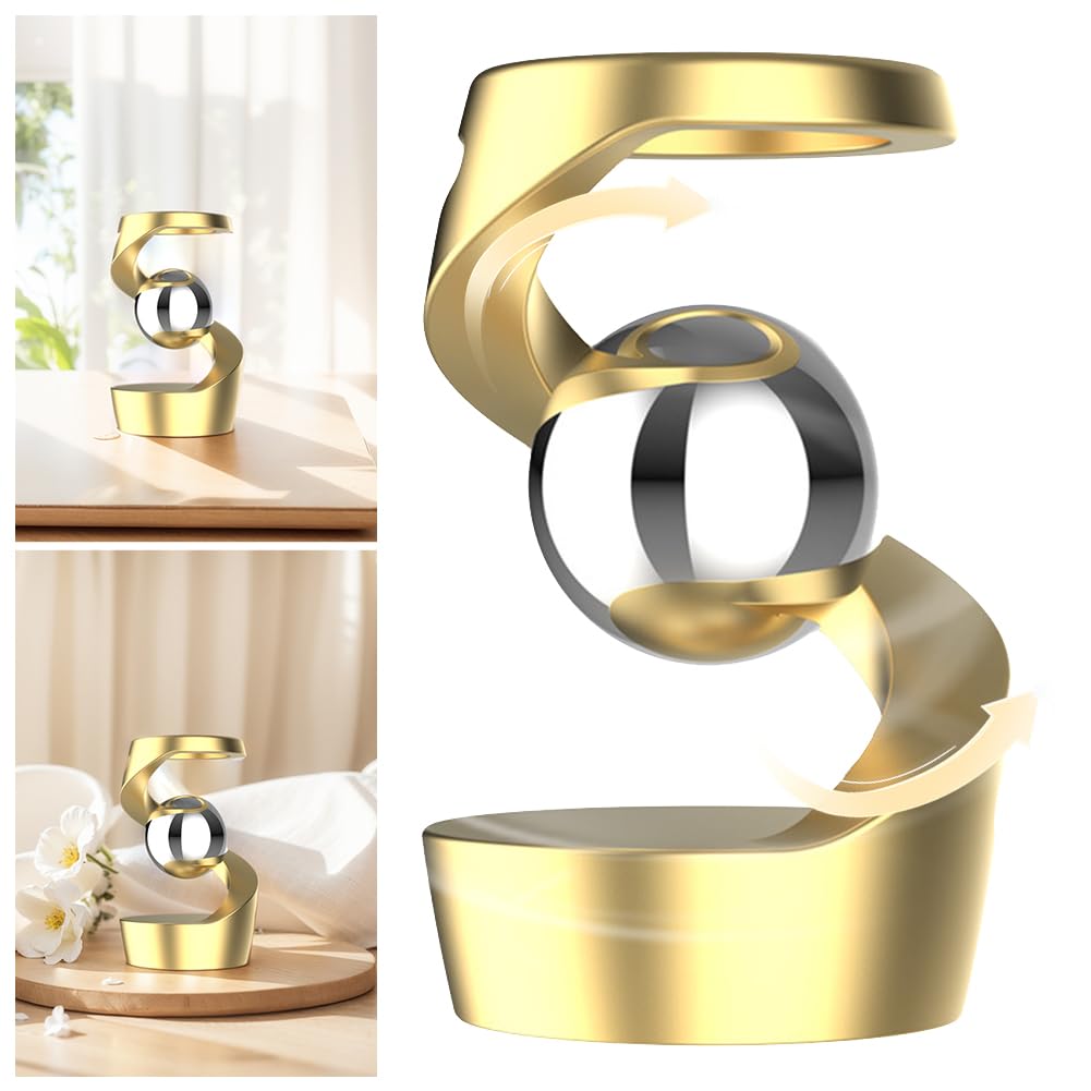 HTU Gravity Defying Kinetic Desk Toy Desktop Suspended Gyroscope Spinners Desktop Floating Gyroscope for Office Desk Decor for Adults - Image 2