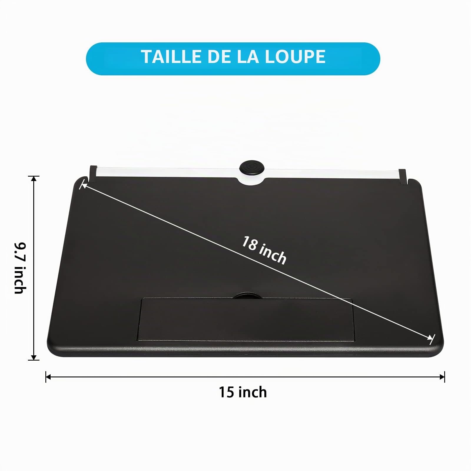 18 '' Loupe Portable Telephone,3D Amplificateur D'écran Support de Téléphone Agrandisseur Ecran pour Téléphone Intelligent Loupe Adapté pour Regarder des Vidéos sur Tous Les Smartphones(Noir)