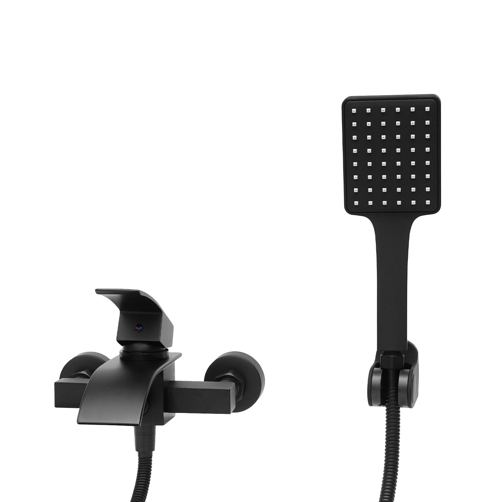 Grifo de bañera con ducha de mano, grifo de cascada, grifo de bañera con válvulas de compensación de presión, conector de rosca estándar (1/2"), grifo para bañera para baño