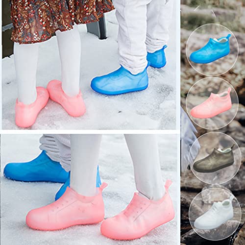 Cubierta impermeable para calzado de silicona, reutilizable, resistente a la nieve y al barro, apta para todas las estaciones (Color: Rosa, Talla: Grande) miniatura 6