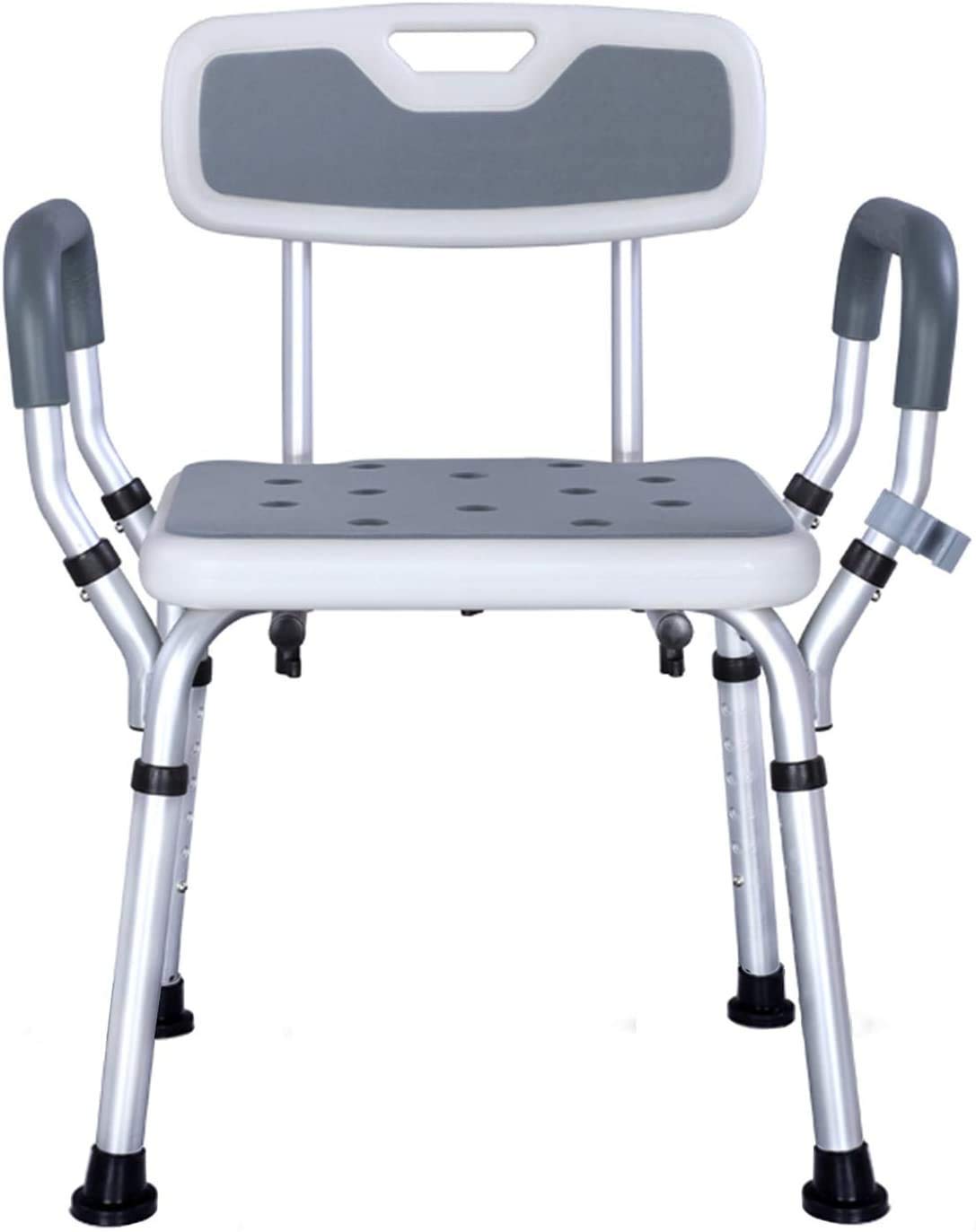 Chaise de douche avec accoudoirs réglable blanche CHEWYNP
