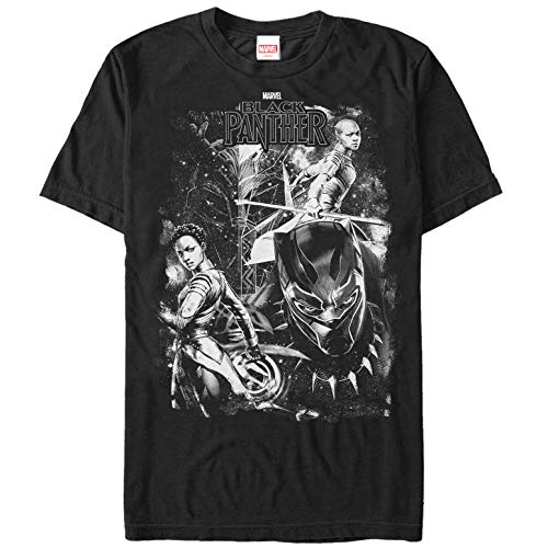 T-shirt Marvel Black Panther pour homme motif imprimé galaxie et personnages