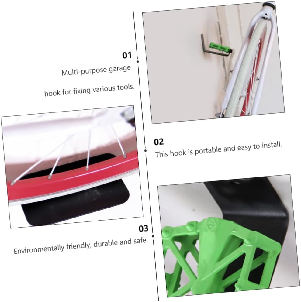 BESPORTBLE Bike Wall Mount Bike Hanger Indoor Storage Rack Black Steel Wall-Mounted Bicycle Holder Organizer
