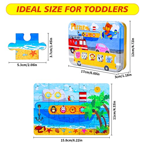 BBLIKE Kinderpuzzle 64 Stücke Puzzle für Kinder Puzzle ab 3 Vier schwierigkeitsgrade Lernspielzeug für Kinder 3 4 5 Jahren Alt (Auto)