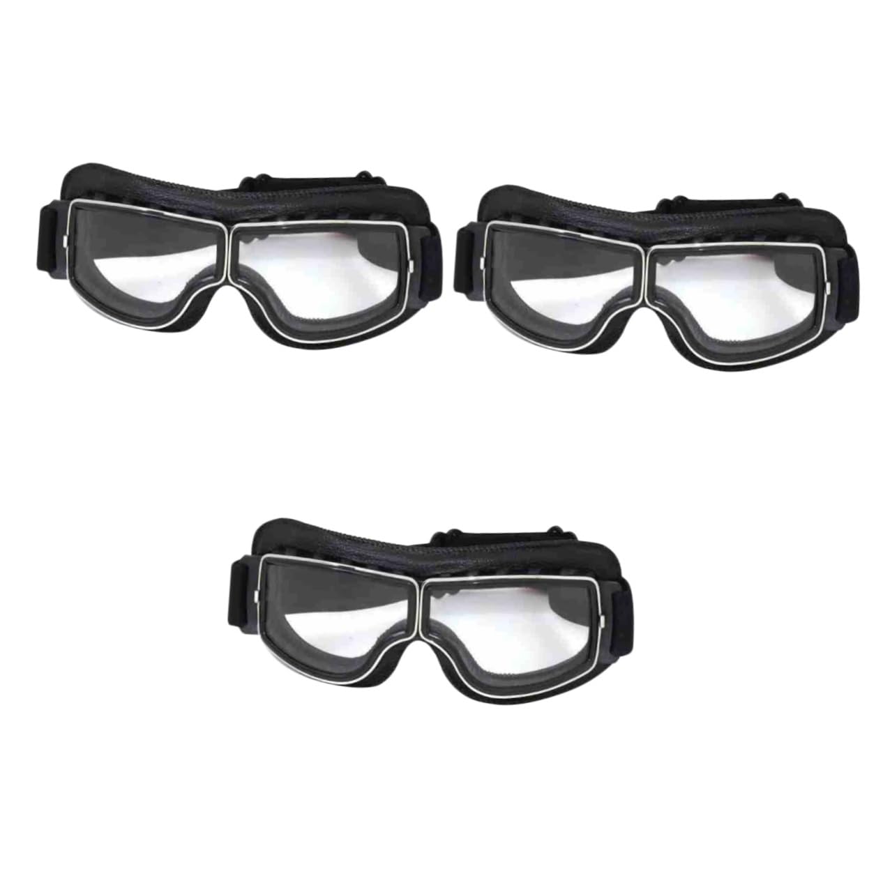 INOOMP 3 Pezzi Snowboard Sci Per Uomo Donna Occhiali Da Equitazione Fascia Elastica Uv400 Montatura Nera Occhiali Da Sport Sulla Neve